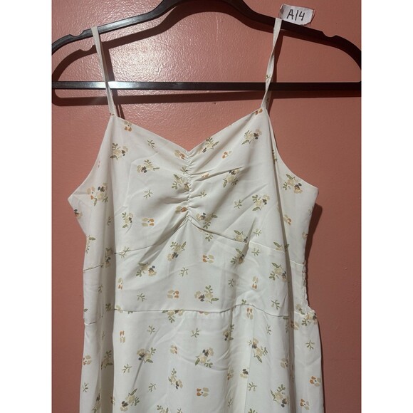 Womens Floral Dress 2 White Sleeveless Sweatheart Neckline Long Straight - Picture 3 of 6